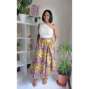 African Prints Ankara Skirt | Amarachi Gold/Purple Skirt