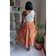 Orange African Prints Ankara Skirt | Amarachi Orange Skirt
