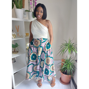African Prints Ankara Skirt | Amarachi Green/Liliac Skirt