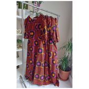 Pink African Prints Ankara Slit Maxi  Dress | Pink Chetachi Slit Maxi Dress