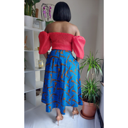 African Prints Ankara Skirt | Amarachi Blue Skirt
