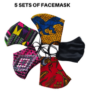 5 Sets Of Handmade Face Masks,Reversible & Washable 100% Cotton Face Masks. ONE SIZE ONLY