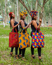 AFRICAN PRINTS ANKARA  SETS |  HEADWRAP & TOTE BAG SETS