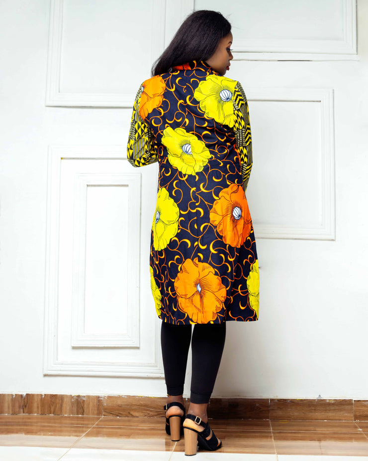 African Prints Ankara Yellow Jacket | Ekenechi Fusion  Jacket