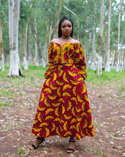 African Prints Ankara Skirt | Amarachi Yellow/Red Skirt
