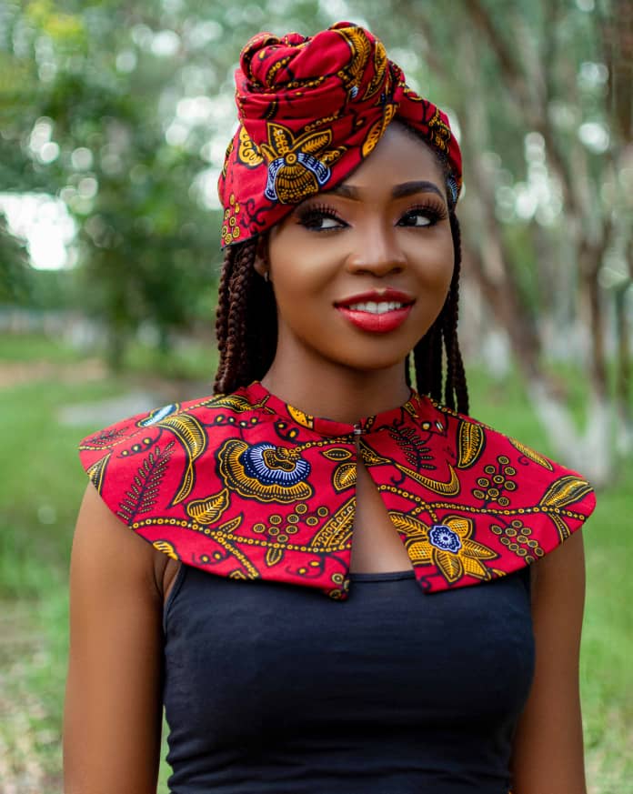 ANKARA AFRICAN PRINTS CAPE | IRUOMA YELLOW/BLUE HEADWRAP & CAPE SETS