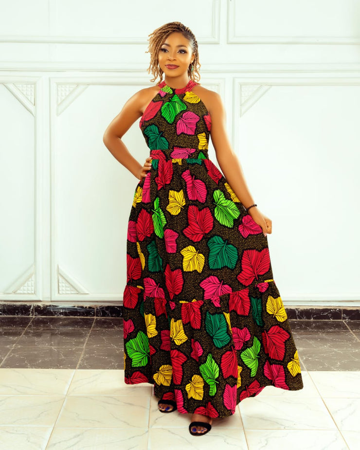 African Prints Ankara Dungaree Maxi Dress  Chetachi Dungaree Ruffled –  Macisa bella™
